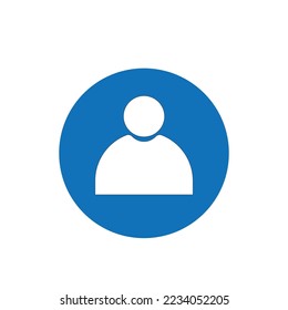 user account logo icon vector on blue color circle with white background