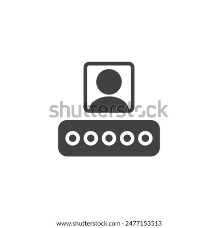 User account password vector icon. filled flat sign for mobile concept and web design. Secure Login glyph icon. Symbol, logo illustration. Vector graphics