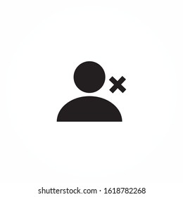 user account profile ui web button with cancel cross sign isolated on white background. ui elements. social media user vector icon for web, mobile and ui design
