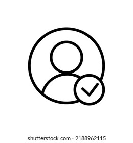 Benutzerkontenprofil im Web-Button mit Markierungskreuz einzeln auf weißem Hintergrund. soziale Medien und Elemente. Benutzerkontenprofil, Vektorsymbol für Web-, Mobil- und iDesign