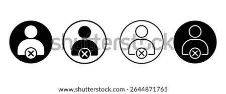 User Account Removed Icon, delete reject user icon sign, Delete user icon symbol concept for graphic design, Website, UI. App.