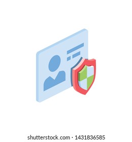 User account security. Vector 3d isometric color icon new flat style. Creative illustration, idea for infographics.
