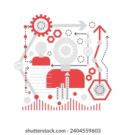 Configuración de la cuenta de usuario. Configuración de acceso, ilustración de icono de gráfico de administración de usuarios