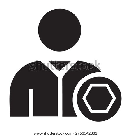 User account settings icon: profile avatar with gear symbol for configuration and preferences management