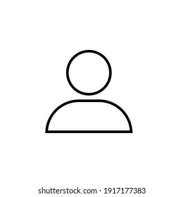 User account sign line icon in black. Avatar symbol. Illustration on white background. Trendy modern profile sign in flat style, for app, graphic design, web, site, ui. Vector EPS 10