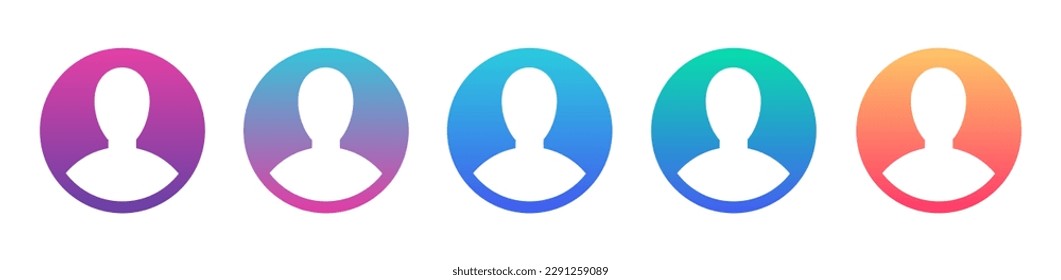 user account ui web button. ui elements. user vector icons on trendy gradients for web, mobile and user interface design, vector.