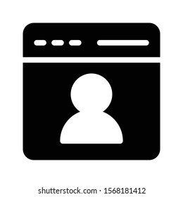 user account vector glyph flat icon 