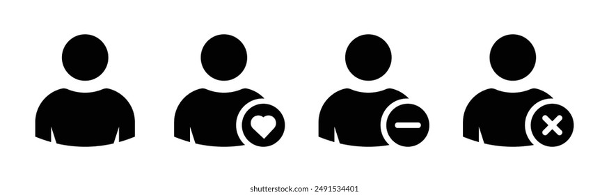 User account vector icon set