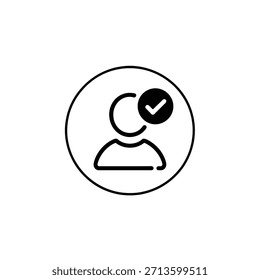 Ícone de Verificação de Conta de Usuário Representando um Símbolo de Perfil de Usuário Verificado