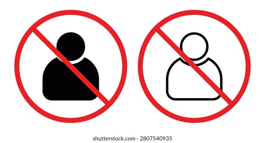 User Account Warning Icon Set – Profile Error and Group Alert Symbols.