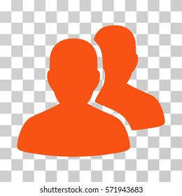 User Accounts icon. Vector illustration style is flat iconic symbol, orange color, transparent background. Designed for web and software interfaces.