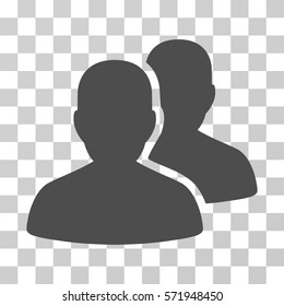 User Accounts icon. Vector illustration style is flat iconic symbol, gray color, transparent background. Designed for web and software interfaces.