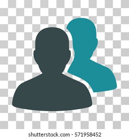 User Accounts icon. Vector illustration style is flat iconic bicolor symbol, soft blue colors, transparent background. Designed for web and software interfaces.