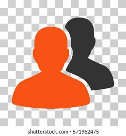 User Accounts icon. Vector illustration style is flat iconic bicolor symbol, orange and gray colors, transparent background. Designed for web and software interfaces.