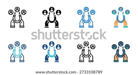 User Acquisition icons set multiple style collection. Editable stroke 
