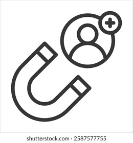 User Acquisition Outline Icon Vector Illustration