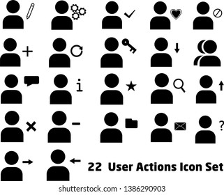 User action icon set vector illustration. Fill icon