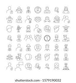 User actions linear icons, signs, symbols vector line illustration set