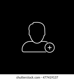 User Add Done Line Icon On Black Background