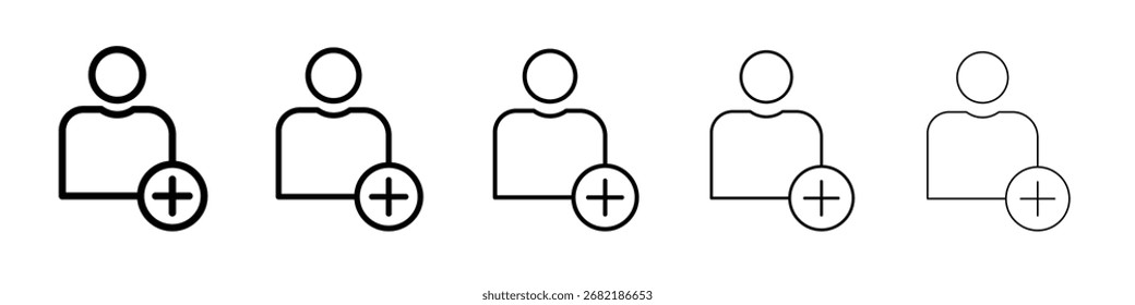 Ícone de adição do usuário ilustração plana definir logotipo