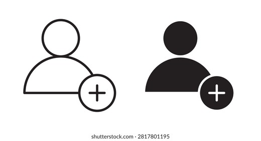 User add icon flat vector illustration..