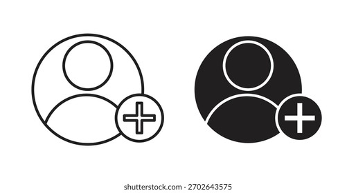 Usuário adicionar ícone tendência plana simples design gráfico moderno logotipo abstrato