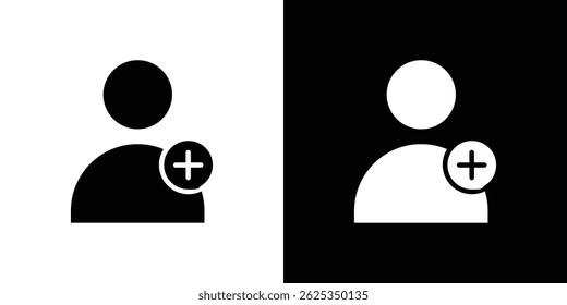 Vetor de linha simples de ícone de adição de usuário. Símbolo, logotipo.