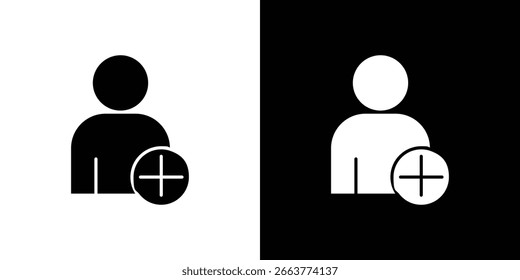 User add icon symbol collection. Flat vector stock illustration.