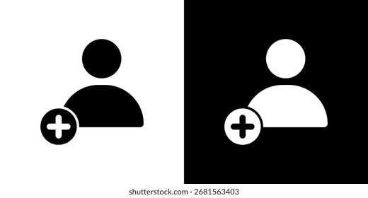 Símbolo de ícone de adição do usuário para modelos, web design e infográficos