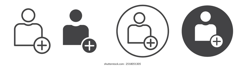 Benutzer Symbol hinzufügen, dünne Linie Illustration