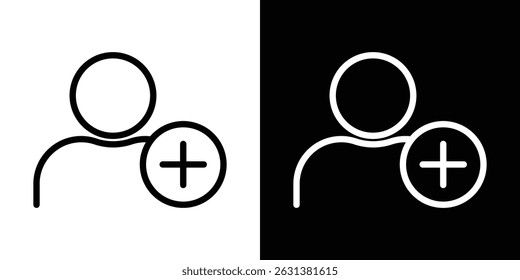 Vetor de ícone de adição de usuário para aplicativos da Web, de computador e móveis