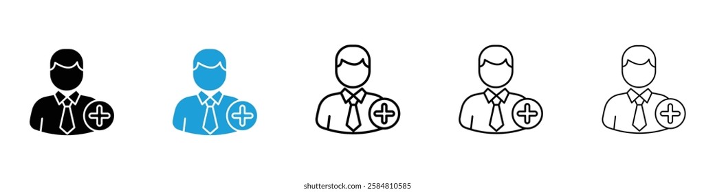 User add icons collection vectors in black and blue