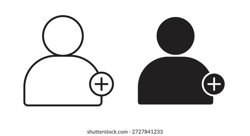 Ícones de adição de usuário. Coleção de vetores de ícones de tópicos. ilustrações simples