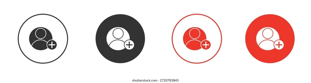 User add icons simple flat silhouette vector illustration