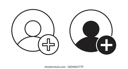 User add icons. thin line vector icons