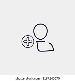 user add line icon, vector illustration. flat icon