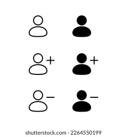 User add and remove icon set