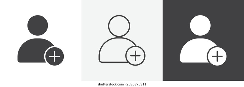 User add vector icons collection graphic designs for ui designs