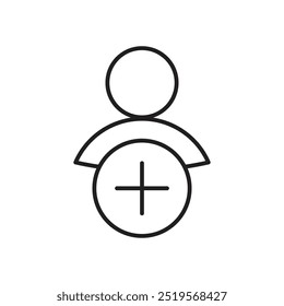 Icono de la línea de adición del usuario. Ilustración vectorial. EPS10
