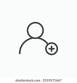 Ícone simples do addlinessimples do usuário no estilo de linha.