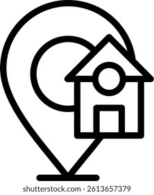 User with Address Line Vector Icon Design