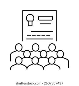 user agreement crowdsoursing line icon vector. user agreement crowdsoursing sign. isolated contour symbol black illustration