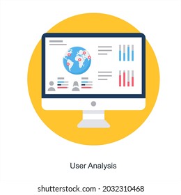 User Analysis or Analytics Icon Concept