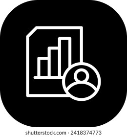 User analysis performance business icon with black filled line outline style. analysis, business, technology, design, user, concept, data. Vector Illustration
