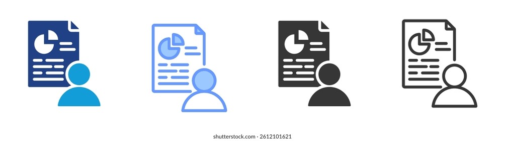 User Analytics icon set multiple style collection