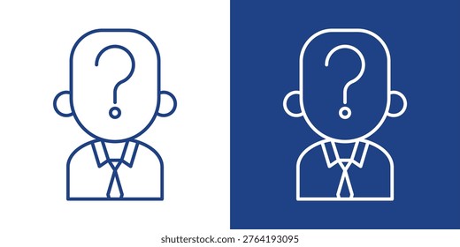 User Anonymity Blue And White Icon Style Collection