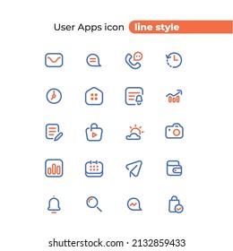 User Apps icons line style for any purpose and website