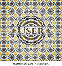 User arabesque emblem background. arabic decoration.