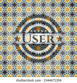 User arabesque emblem background. arabic decoration.