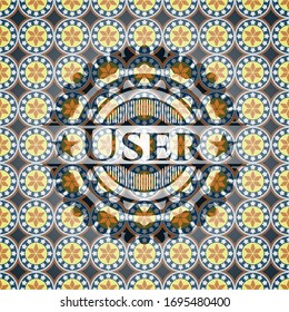 User arabesque style emblem. arabic decoration.